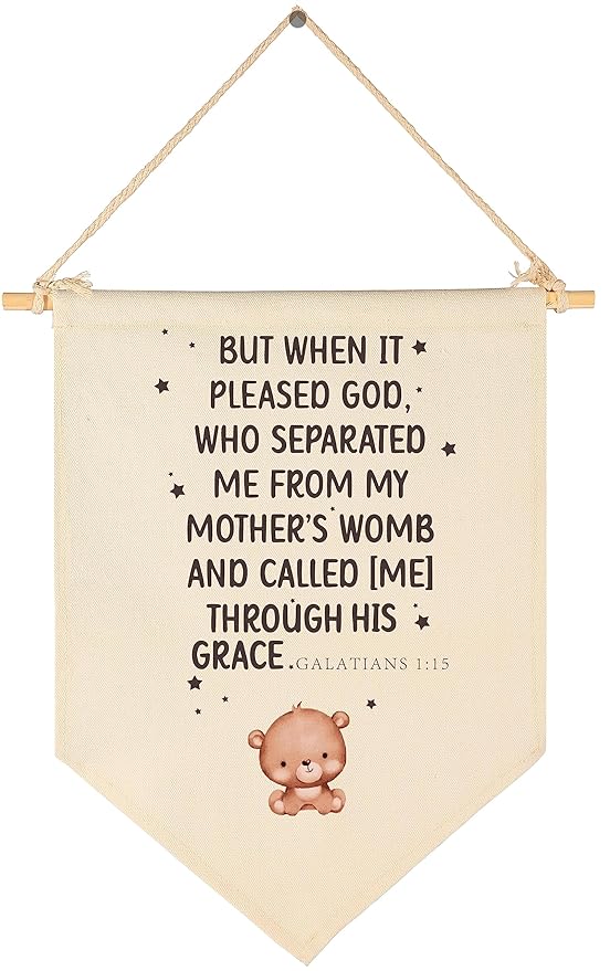 Bible Verse Sign-Scripture Decor-But When It Pleased God-Flag Decor Gift