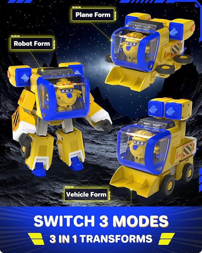 Super Wings Toys 7 Inch Donnie's Transforming Robot from Plane just 15 Steps, Action Figures Toy for Kids Ages 3+
