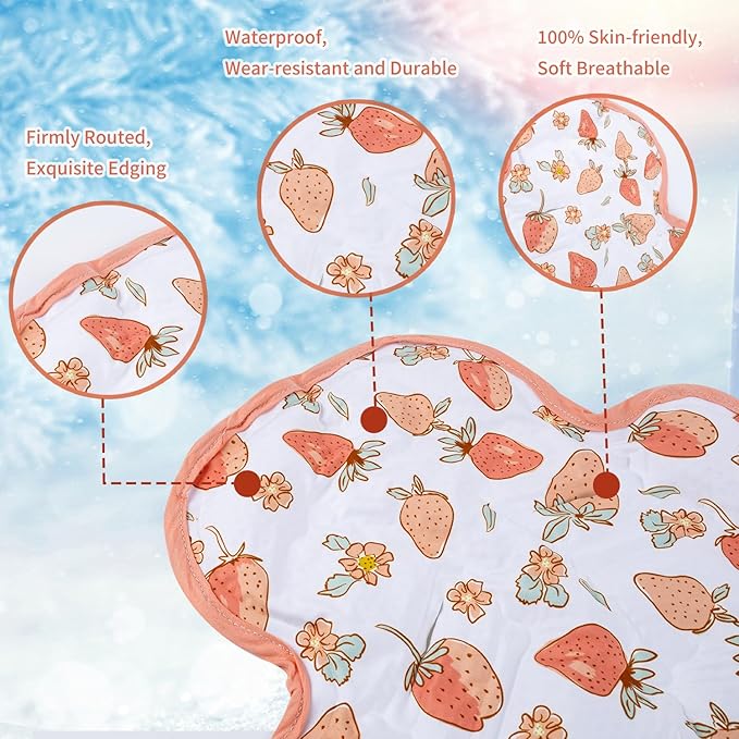 Gel Car Seat Cooler Pad Summer Universal Baby Stroller Ice Cushion Cooler Mat Cooling Seat Liner for Babies Multifunctional Baby Baby Cushion Chair (Strawberry)