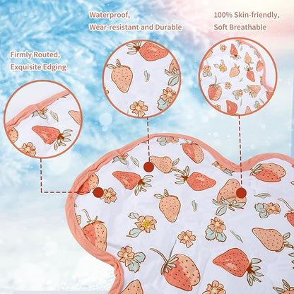 Gel Car Seat Cooler Pad Summer Universal Baby Stroller Ice Cushion Cooler Mat Cooling Seat Liner for Babies Multifunctional Baby Baby Cushion Chair (Strawberry)