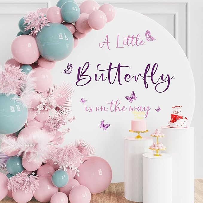 Butterfly Baby Shower Party Decal for Backdrop A Little Butterfly