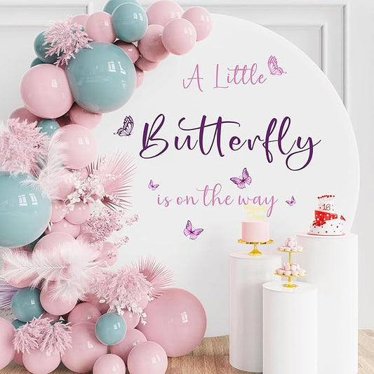 Butterfly Baby Shower Party Decal for Backdrop A Little Butterfly