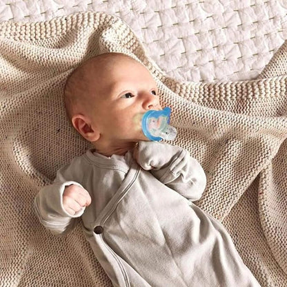 RaZbaby JollyPop Baby Pacifier for Newborns 0-3m - Soft BPA Free Medical Grade Silicone Made in The USA with a Durable one Piece Construction 4