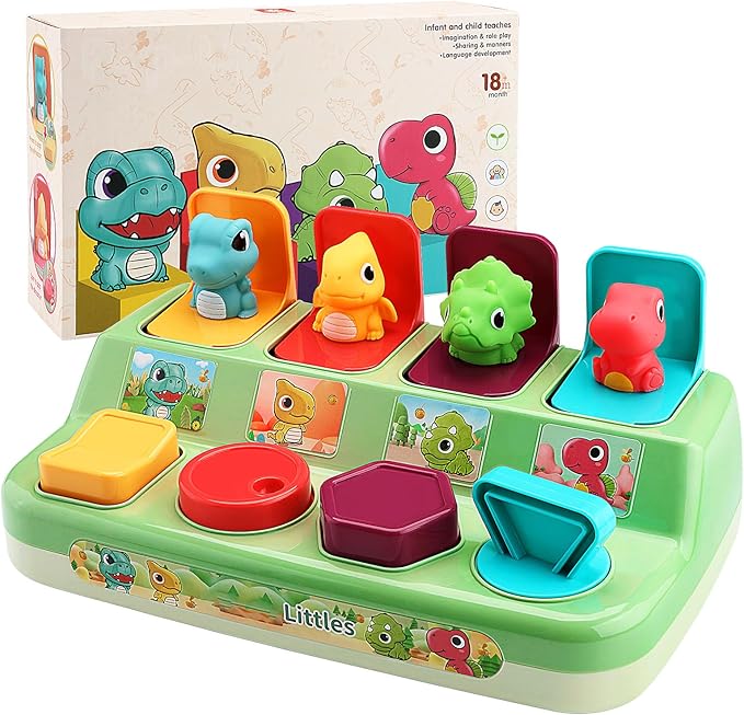 Interactive Pop Animal Up Pals Baby Toy - Learning Infant Toy for Sorting Colors and Dinosaur- Activity Toy for Babies, Toddlers 18+ Months