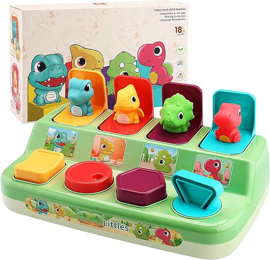 Interactive Pop Animal Up Pals Baby Toy - Learning Infant Toy for Sorting Colors and Dinosaur- Activity Toy for Babies, Toddlers 18+ Months