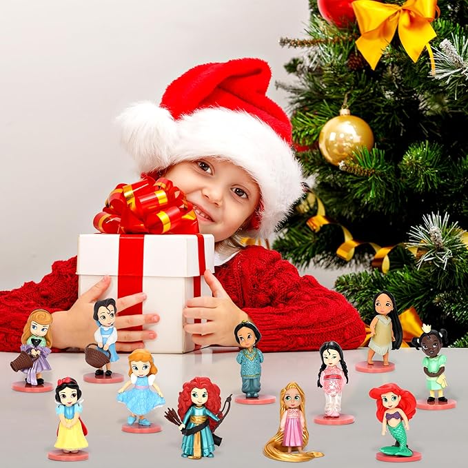 Cartoon Princess Action Figures Set, 11PCS Cute Princess Doll Figurines for Themed Party Decoration