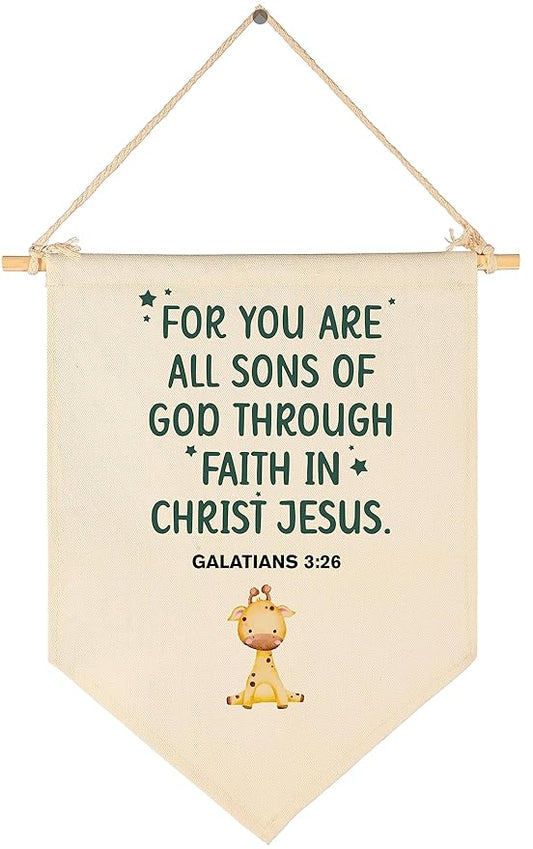 for You Are All Sons of God-Bible Verse Sign-Scripture Decor-Flag