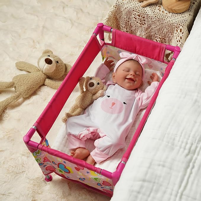 BABESIDE Baby Doll Crib, Baby Doll Bed for 17-21 Dolls