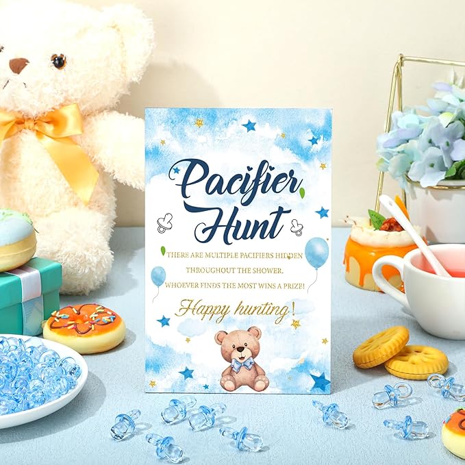 Thyle 51 Pcs Pacifier Hunt Baby Shower Games Include Baby 50 Acrylic
