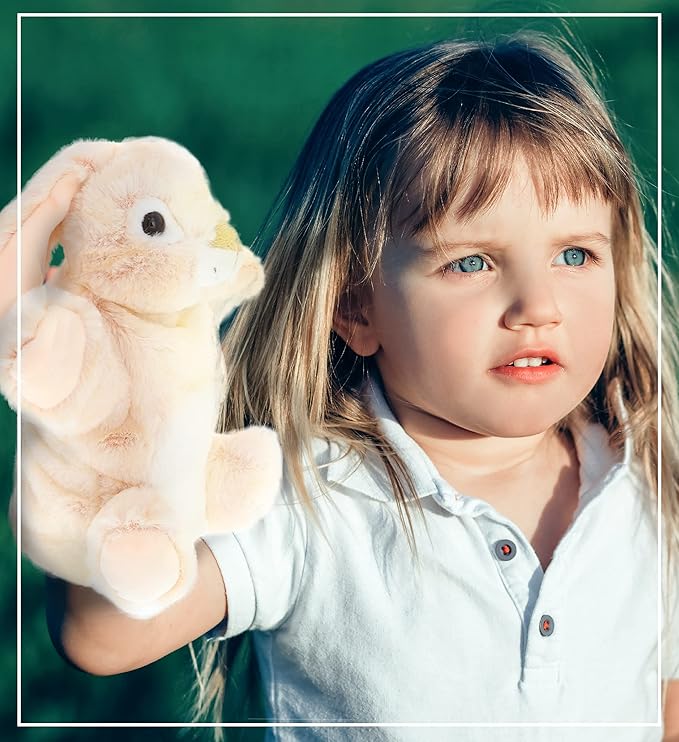 DolliBu Rabbit Plush Hand Puppet For Kids - Soft Plush