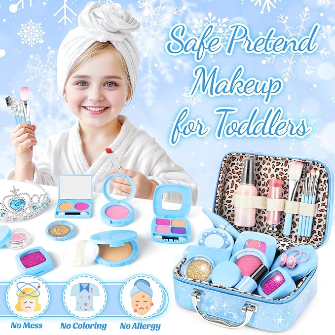 INNOCHEER Pretend Makeup for Toddlers, Toy Play Makeup Set for Kids 3-5 2 3 4 5 6 7+