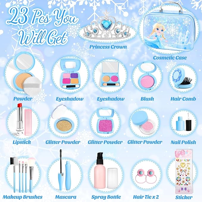 INNOCHEER Pretend Makeup for Toddlers, Toy Play Makeup Set for Kids 3-5 2 3 4 5 6 7+