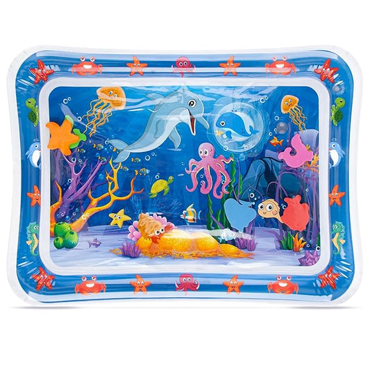 Tummy Time Water Mat with Squeakers, Baby Toys for Infants and Toddlers 3 6 9 Months