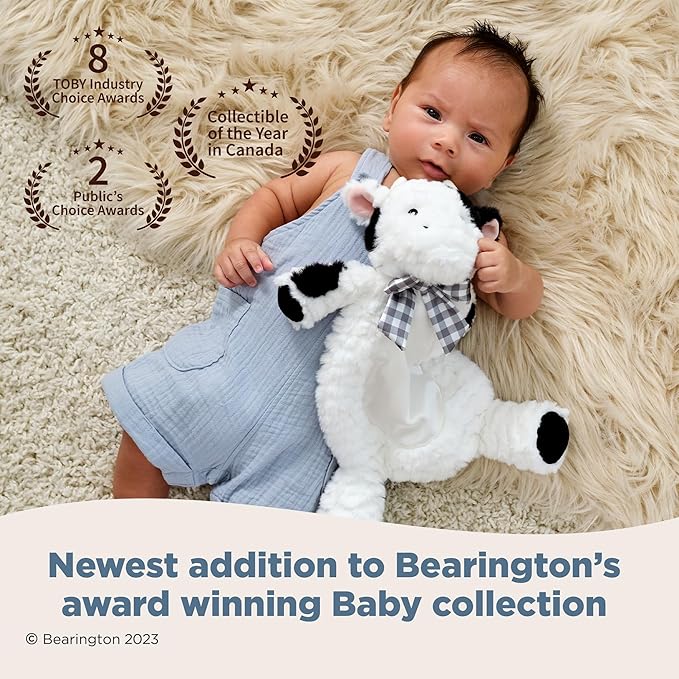 Bearington Lil' Gilly 13 Inch Cow Security Blanket for Babies - Cow Lovey