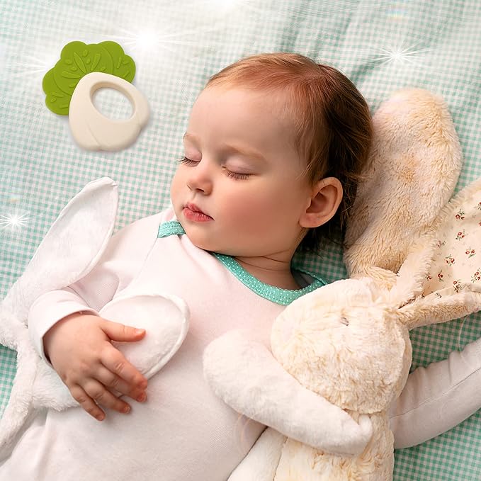 Teething Toys 3-6 Months, Teethers for Babies 3-6 6-12 Months for Teething Relief 100% Silicone, 0-6 Months,bebe