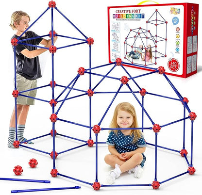 Fort Building Kit for Kids,STEM Construction Toys 4 5 6 7 8 9 10 11 12 Years Activity,140 Pcs,Original