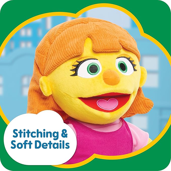 SESAME STREET Just Play Big Hugs 18-inch Large Plush Julia Doll, Soft Fabric 18 Month