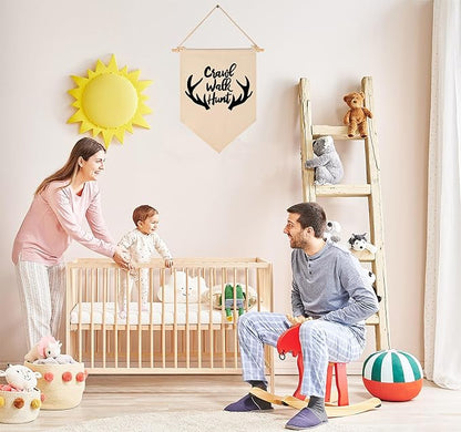 Crawl Walk Hunt,Woodland Deer-Flag Sign Gifts for Baby Newborn Boys