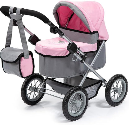 Bayer Design Baby Doll Trendy Pram in Grey/Pink, 67 x 41 x 68 centimeters 1300800