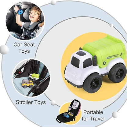 iPlay, iLearn 6PCS Friction Cars Toy for Toddlers 1-3 2-4, Mini 12 18 24 Month