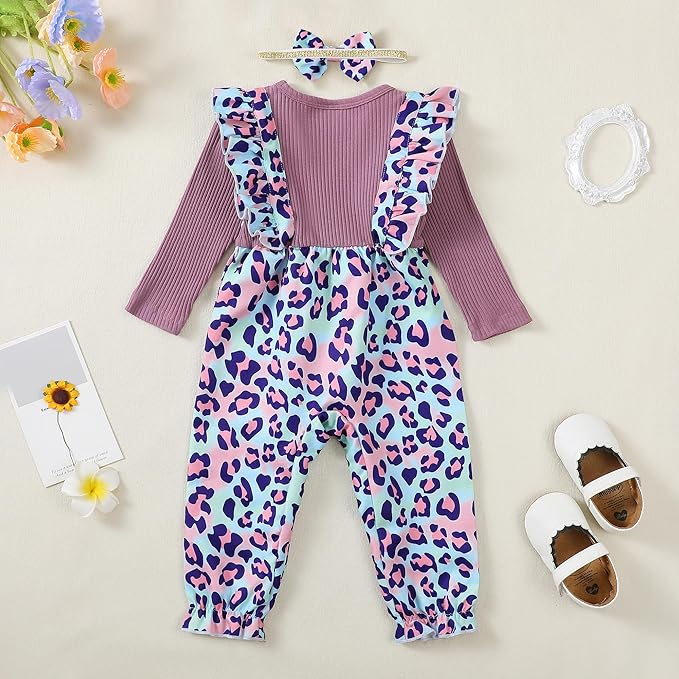 Newborn Baby Girls One Piece Romper Jumpsuit Cute Floral Print