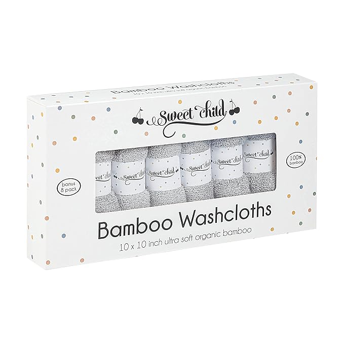 Sweet Child 8-Pack Baby Washcloths -Super Soft Rayon Washcloth, Baby Wash Cloths for Newborn