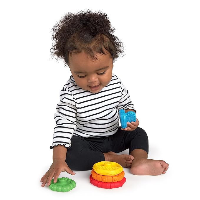 Baby Einstein Stack & Teethe Multi-Textured Easy-to-Grasp 5-Piece Teether Toy 3 Months