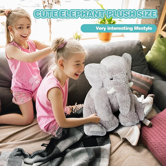 18in Elephant Stuffed Animals,Soft Elephant Plushies Toys Doll Cute Elephant