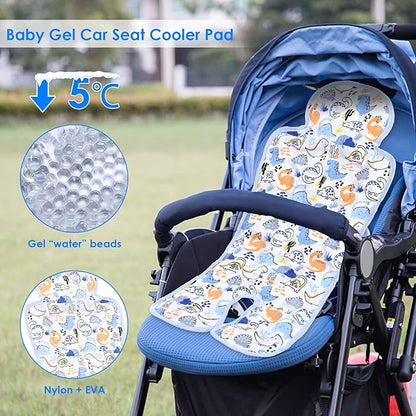 Gel Car Seat Cooler Pad, Summer Soft Breathable Cooling Pad Ice Cushion for Babies, Washable Summer Cooler Mat for Stoller, High Chair, Safety Seat