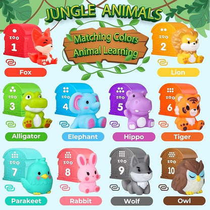 Oriate Animal Toddler Learning Toys, Sensory Learning Toys Safari Animal for Counting Sorting 20Pcs 12M+