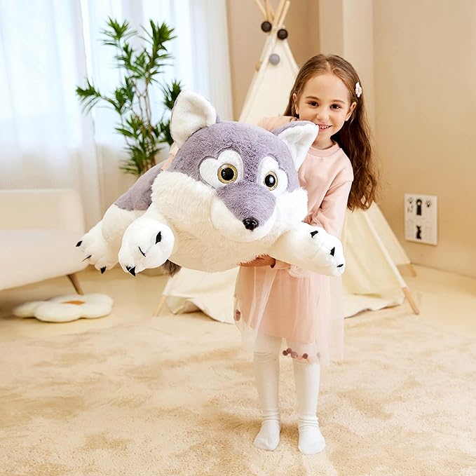 IKASA Giant Wolf Stuffed Animal Plush Toy, 30" Large Jumbo
