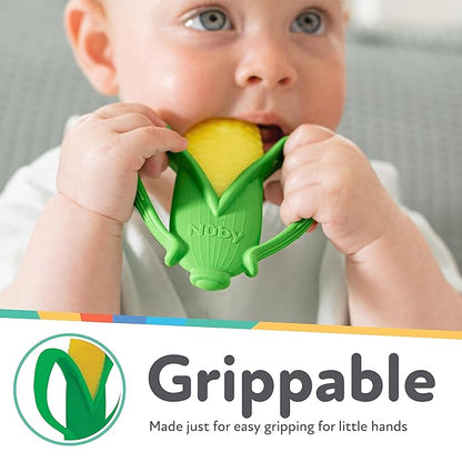 Nuby Veggie Teether for Teething Relief - Soft Baby Teething Toy 3+ Months
