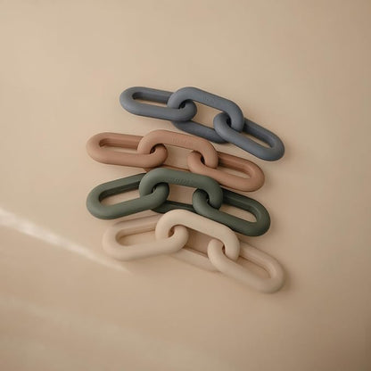 mushie Silicone Baby Links Teether Toy (Tradewinds)