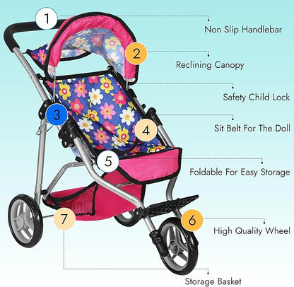 fash n kolor® Baby Doll Stroller Gift for Kids, Toy