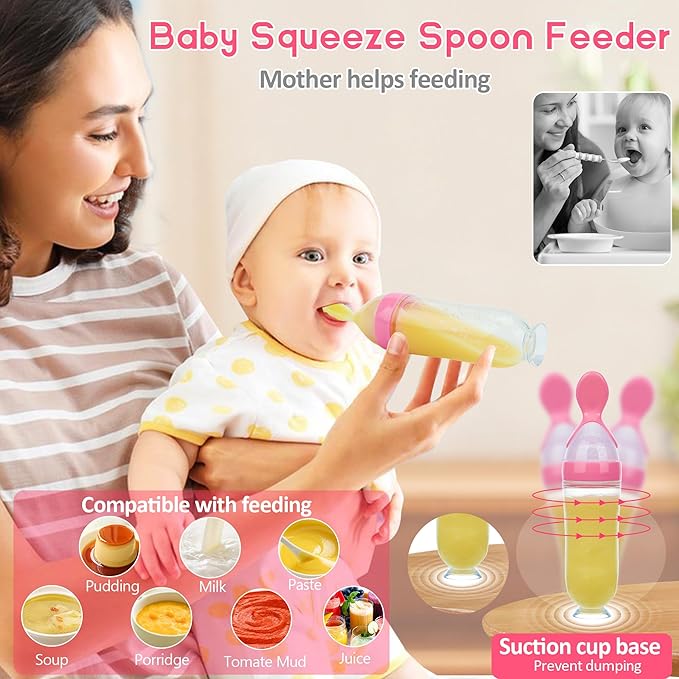 WAJIAYON Baby Fruit Feeder Pacifier - 12 Pack | 2 Baby Fruit Food Feeder Pacifier & 1 Baby Food Dispensing Spoon