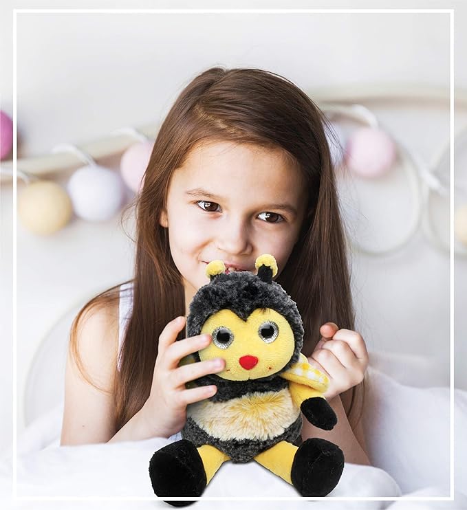 DolliBu Sitting Bee Plush - Super Soft Bee Insect Stuffed Animal, Cute Realistic Stuffed Animal Bee Plush Toy for Boys and Girls 7 Inches