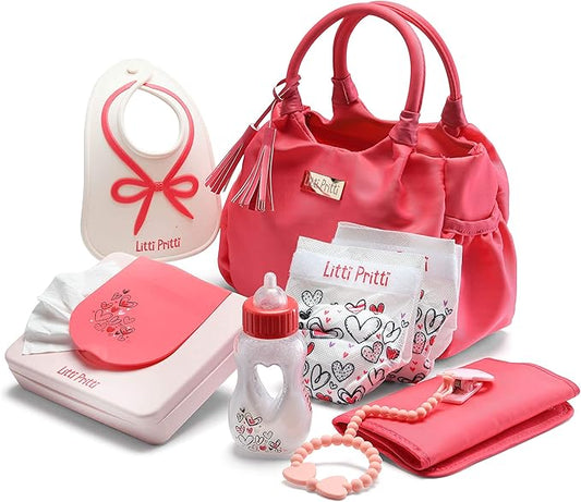 Litti Pritti Baby Doll Accessories - Diaper Bag Set 3 4 5 6 7 8