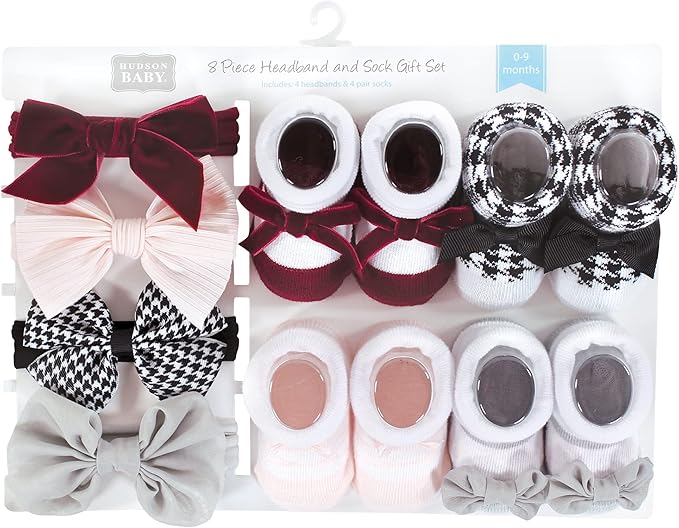 Hudson Baby Girl's Headband and Socks Giftset