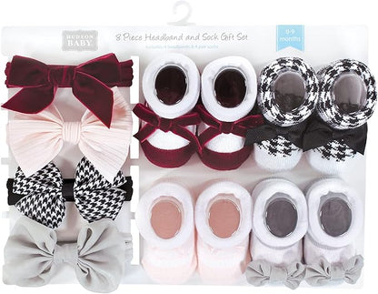 Hudson Baby Girl's Headband and Socks Giftset