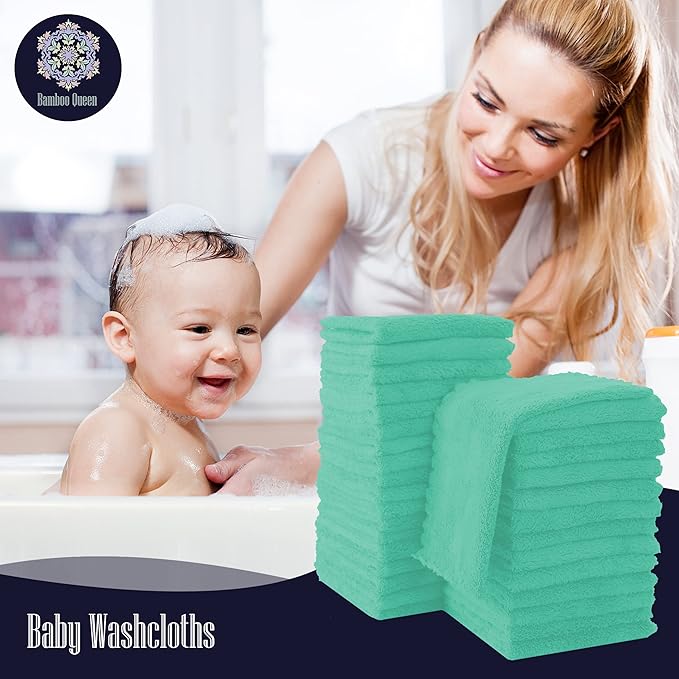 32 Pack Baby Washcloths - 10x10 Inch, Coral Fleece