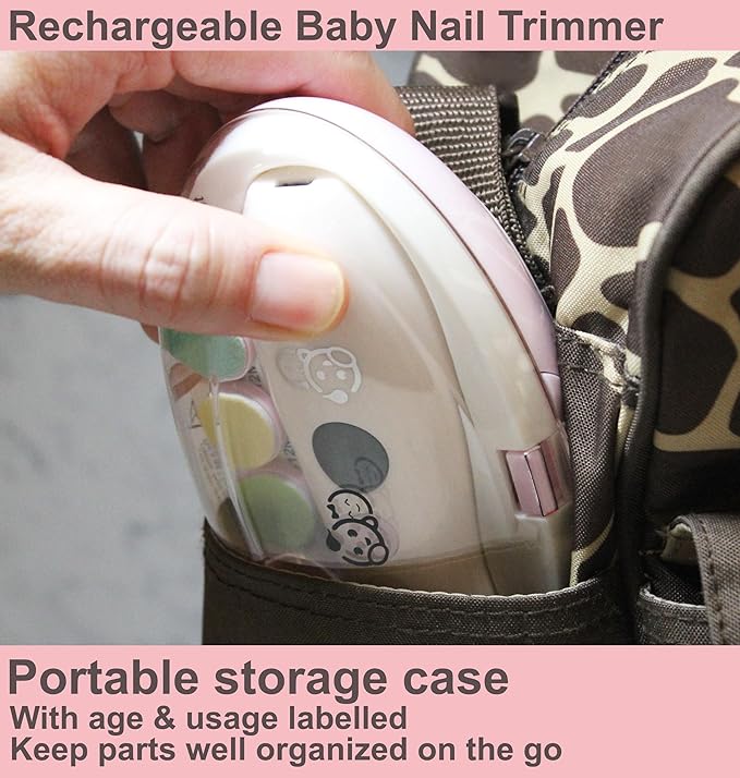 Royal Angels Rechargeable Baby Nail Buffer 22 in 1, Safe Electric Baby Nail File 13 Replacements,