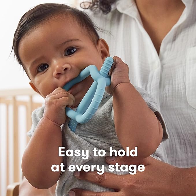 Frida Baby Get-A-Grip BabyTeether for Teething Relief | 100% Food-Grade Silicone Teething Toys for Baby 0-6, 12 18 Months