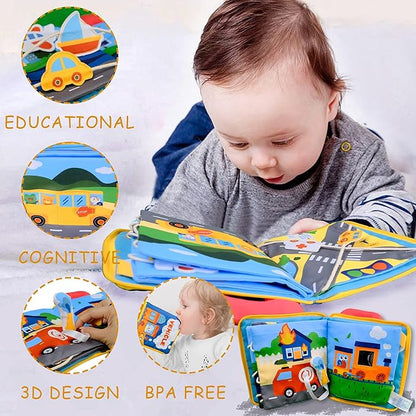 Richgv Baby Books Toys 6-12 Months, 2 Packs Interactive 3D Baby Cloth Books