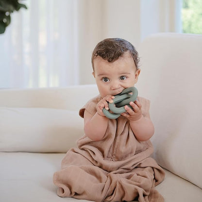 mushie Silicone Baby Links Teether Toy (Tradewinds)
