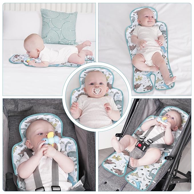 Gel Car Seat Cooler Pad,1 Pcak Double Sides-Universal Baby Stroller Ice Cushion,Summer Cooling Seat Liner,Multifunctional Suitable for Baby Dining Chair,Child Safety Seat(Dinosaur + Elephant)