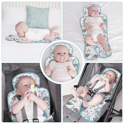 Gel Car Seat Cooler Pad,1 Pcak Double Sides-Universal Baby Stroller Ice Cushion,Summer Cooling Seat Liner,Multifunctional Suitable for Baby Dining Chair,Child Safety Seat(Dinosaur + Elephant)
