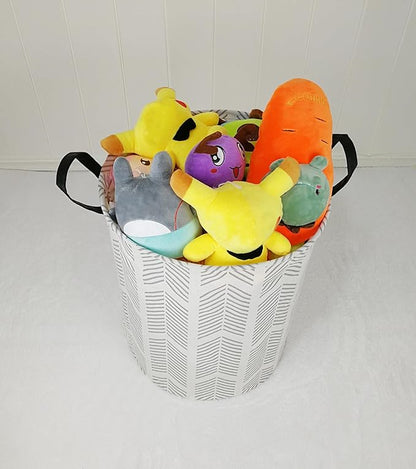 Round Gray Laundry Hamper Storage Basket Organizer Hamper Storage Bins
