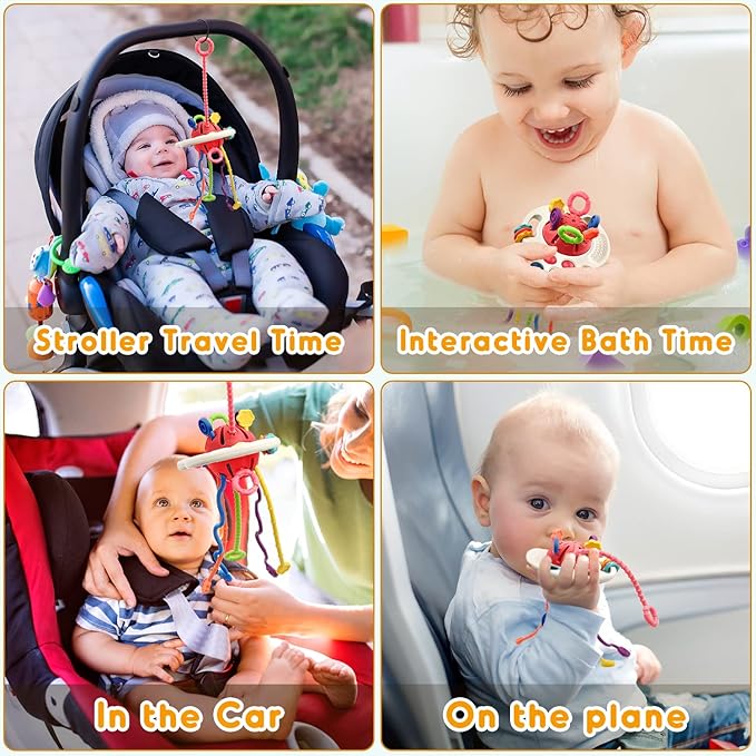 AiTuiTui Sensory Montessori Baby Toys 6 to 12 Months, Toddler Travel Toys for 1 2 Year Old Boy Girl Birthday Gifts 9 10 18 Months