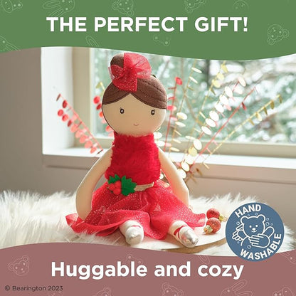 Bearington Evie Christmas Plush, 16.5 Inch Ballerina Doll