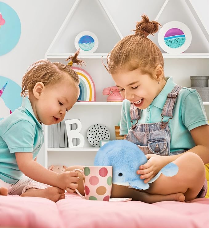 DolliBu Blue Whale Super Soft Stuffed Animal, Cute Realistic Stuffed Animals for Girls. Boys and Adults Animal Gifts 7 inches